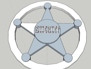 sheriff badge costume 3d print model - Mito3D