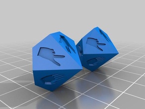 rock paper scissors spock lizard dice bazinga die 3d print model - Mito3D