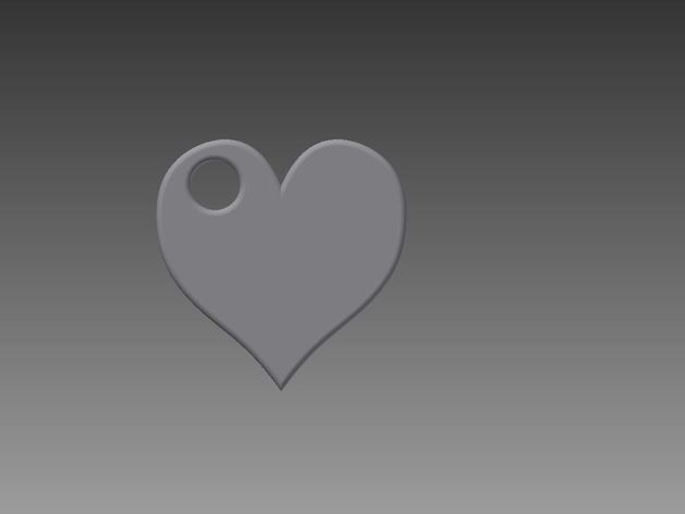 simple smoothed heart keychain keychains valentines day 3D print model - Mito3D
