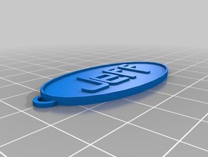 meine angepasste Ovale Schlüsselanhänger jeff kundengebundene 3d print model - Mito3D