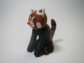 red panda Tiere liebenswert Tier Niedlich dualstrusion dual-extruder dual-Extruder dual-extrusion rot 3d print model - Mito3D