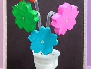 spinning top - sakura straw toys & games art fashion flower vase game gyro gyroscope household toy 3d print model - Mito3D