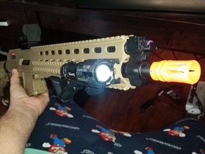 airsoft flash light mount picanny rail sport & outdoors aeg air cqb flashlight gun laser rifle soft 3d print model - Mito3D