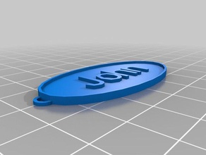 meine angepasste Ovale Schlüsselanhänger john kundengebundene 3d print model - Mito3D