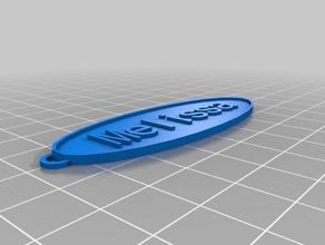 my customized oval keychain melissa keychains 3d print model - Mito3D