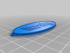 meine angepasste Ovale Schlüsselanhänger wendy kundengebundene 3d print model - Mito3D