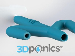 boru delik - 3dponics damla suda açık ve bahçe havalandırma kanal diy eğitim ücretsiz freecad hidrofonik pompa sifon kök kentsel venturi 3d print model - Mito3D