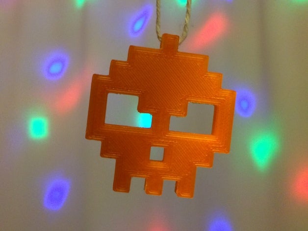 christmas skull decor 8-bit xmas 3D print model - Mito3D