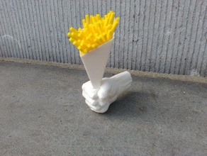 puntzak friet las esculturas de la bolsa decoración comer alimentos papas fritas comida modelo escultura 3d print model - Mito3D