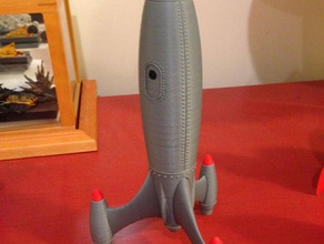 retro Gümüş kurşun roket araç 3d print model - Mito3D