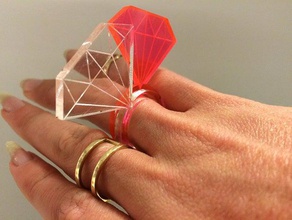 diamond ring jewelry laser lasercut 3d print model - Mito3D
