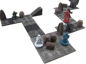 modulare dungeon Fliesen Kern set games 15mm dnd dragon dwarf elf fantasy frostgrave gaming miniature mordheim pocket rpg tabletop tactics wizard 3d print model - Mito3D