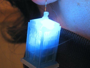 led tardis earrings doctor 3d print model - Mito3D