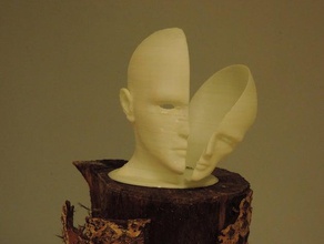 Kopf warp Skulpturen Kunst glühen dunkel surreal 3d print model - Mito3D