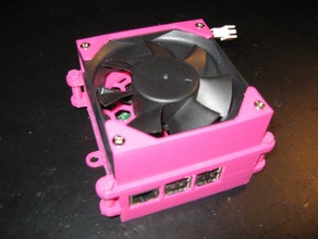 raspberry pi 2 b case plus fan mount electronics 3d print model - Mito3D
