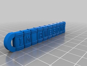 im awesome stick out writing bookshelf keychain keychains customized 3d print model - Mito3D