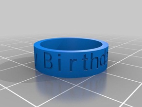 cayla aniversário do anel anéis personalizado 3d print model - Mito3D