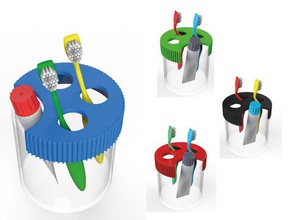 porte brosses bosses la salle de bains L'imprimante 3d brosse dentaire 3d print model - Mito3D