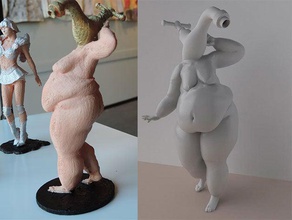 Tippen Sie auf den Kopf Skulpturen seltsam surreal Frau 3d print model - Mito3D