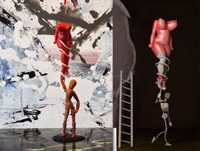 ballon ragazza sculture crazy surreale donna 3d print model - Mito3D