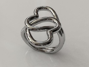 knotted hearts ring rings heart jewelry protonik 3d print model - Mito3D