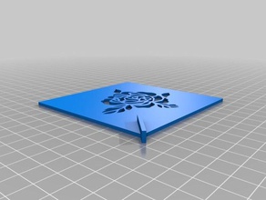 flor de la plantilla manija herramientas del arte personalizado 3d print model - Mito3D
