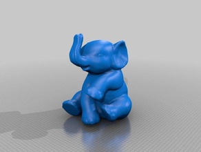 sitting elephant scans & replicas figurine scan 3d print model - Mito3D