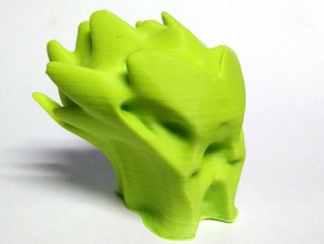 alien head spiky flames creatures aliens bust flame spikes 3d print model - Mito3D