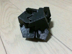emmet s cube engrenages 2-3 divisé en deux tirages jouets mécaniques de la vitesse emmett printrbot simple jouet 3d print model - Mito3D