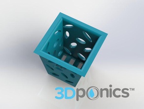 saksı Kare - 3dponics suda dolaşan olmayan açık ve bahçe aeroponcs aeroponics aquaponics hidrofonik ekici saksılar pot 3d print model - Mito3D