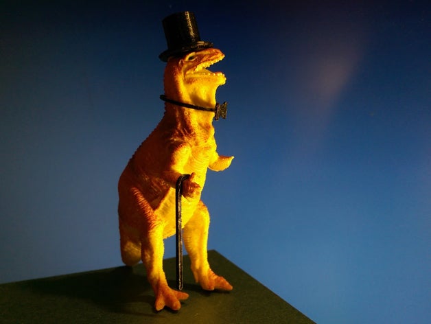 dinosaure usure formelle jouets & accessoires de jeux nœud papillon bow tie la canne à sucre chapeau tuyau poêle haut forme 3D print model - Mito3D