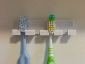 mural porte-brosse à dents coins arrondis la salle de bains le titulaire brosse a 3d print model - Mito3D