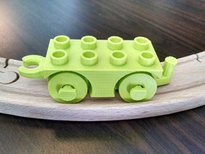 duplo train wood tracks mechanical toys duplo duplo train wood train 3d print model - Mito3D