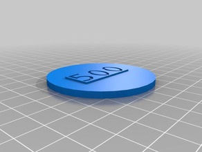 500 coin 3d print model - Mito3D
