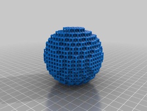 grelha de esfera A impressão 3d círculo cubo cúbica oca oco do pixel pixelado rodada arredondado praça 3d print model - Mito3D