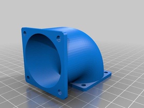 mi personalizados adaptador de ventilador 40 mm tubo curvado 90 ángulo La impresión en 3d personalizado 3d print model - Mito3D