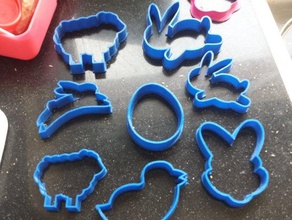 bunny chicken easter cookies kitchen & dining cookie cutter food 3d print model - Mito3D