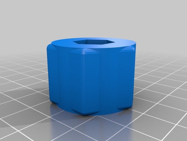 customized hex nut knob 1 2 diameter head 3 4 wrench 3d printer parts 3D print model - Mito3D