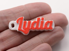customized hd font keychain lydia organization 3d print model - Mito3D