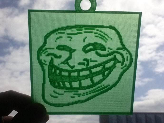 trollface lithopanes 2d art 4chan anon anonymous coolface customized meme problem officer mad 3D print model - Mito3D