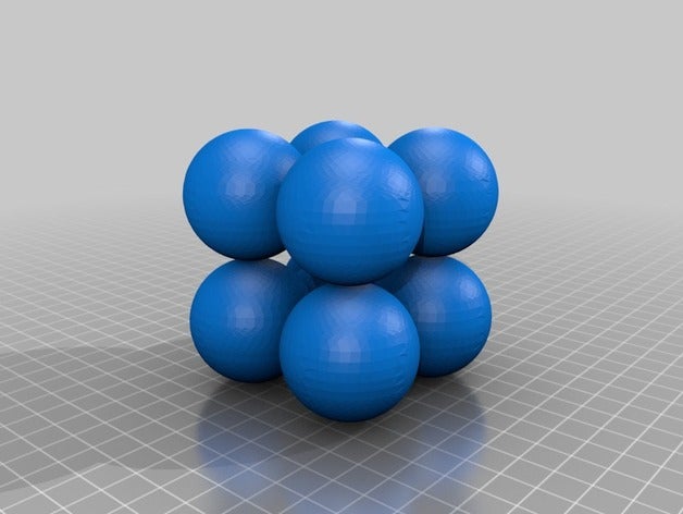 simple cubic crystal structure learning unit cell 3D print model - Mito3D