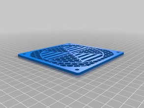 120mm fan grill radiation symbol electronics cover nuclear nuke 3d print model - Mito3D