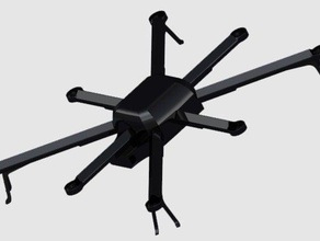 octo3d - first 3d printed octocopter robotics drone naze32 3d print model - Mito3D