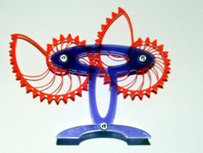 nautilus gear stand - laser cut interactive art acrylic plexiglass 3d print model - Mito3D