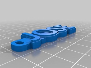 jose keychain 700 fonts organization customized 3d print model - Mito3D