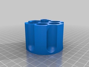 revolver cylinder inspired aa battery holder electronics batteries 3d print model - Mito3D