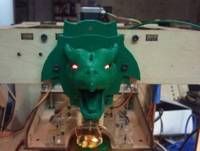 evil dragon head trophy decor bot bling 3d print model - Mito3D