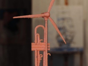 rüzgar enstrüman heykeller sanat alet müzik trompet türbini 3d print model - Mito3D