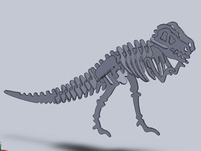 t-rex animals 3dmodel animal bones cnc dinosaur figure figurine lasercut toy 3d print model - Mito3D