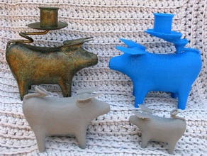 brass pig candle holder scans & replicas 123d catch 3d print model - Mito3D